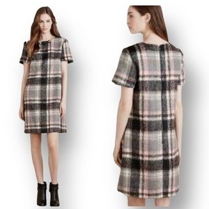 Anthropologie Frontier Plaid Dress By Line & Dot Wool Blend Shift Size M